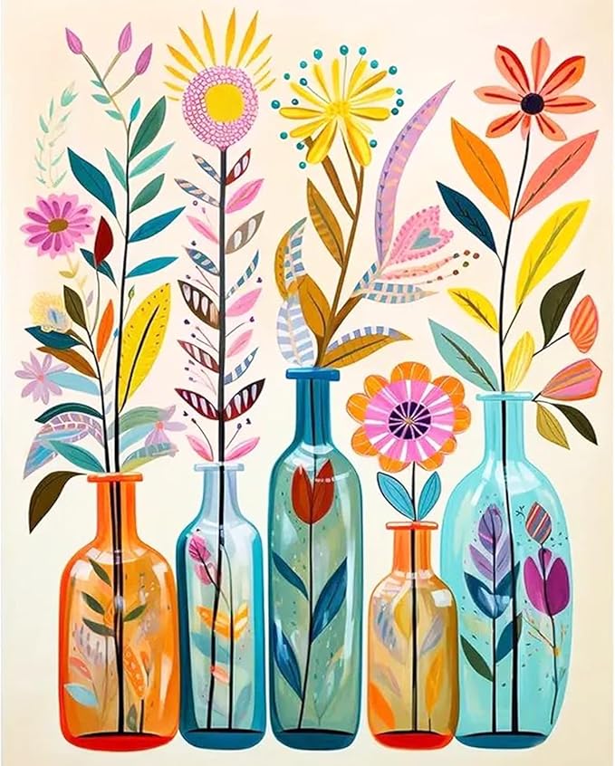 EIBEILI Diamond Art Kits for Adults, Flower 5D Diamond Painting Kits for by EIBEILIDiamondPainting