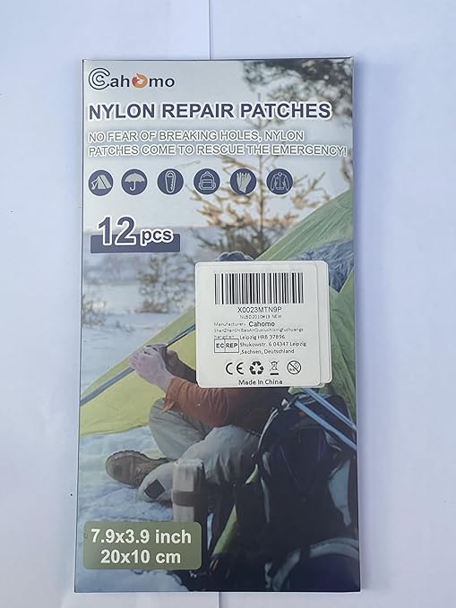 7.9x3.9 inch 12 PCS Nylon Repair Patch Nylon Repair Tape Self Adhesive Nylon Fabric Tape Outdoor Camping Gear Nylon Repair kit for Tent, Umbrella, Down Jackets, Sleeping Bag, Knapsack（Orange）