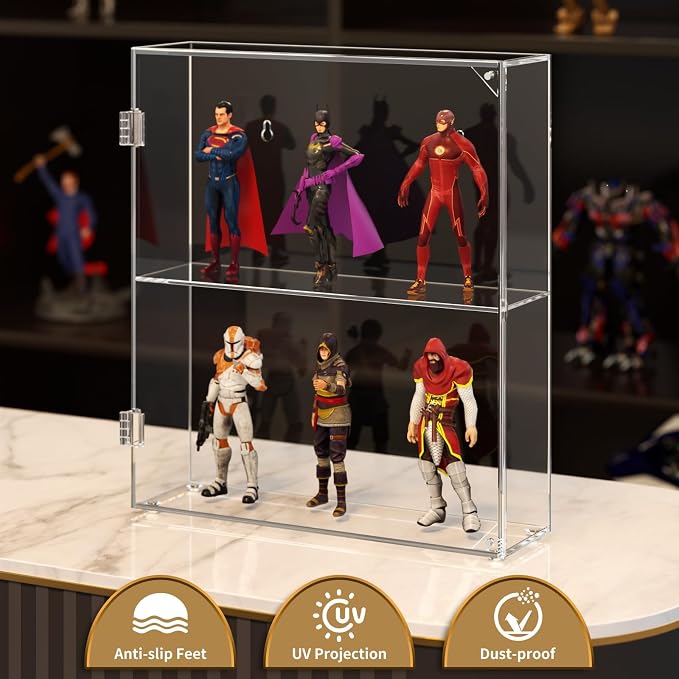 NIUBEE Acrylic Display Case, Wall Mounted or Desktop Dustproof Display Cabinet - Image 3