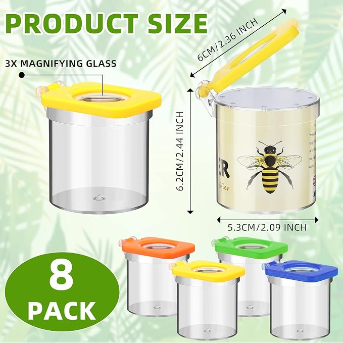 Halloscume 8 Pack Bug Catcher for Kids Bug Viewer - Image 2