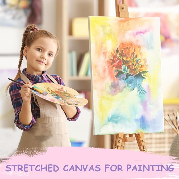 ESRICH Stretched Canvas for Painting, 2 Pack 8x10 Canvas Value Pack, Primed - Image 5