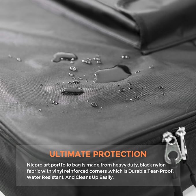 Nicpro Large Art Portfolio Bag 35 x 43 Inches Waterproof Nylon Artist Storage - Image 5