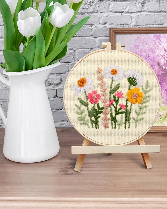 ERKOON Punch Needle Kit Beginners Adults, DIY Easy Flower Embroidery Set - Image 6
