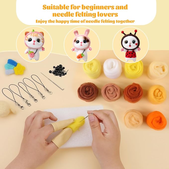 ZXIIXZ 100g Felting Wool Needle Felting Kit - Image 6