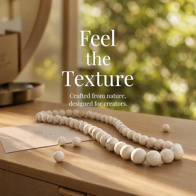 48pcs Natural Matte White Chrysocolla Gemstone Beads，8mm Frosted Round Loose - Image 4