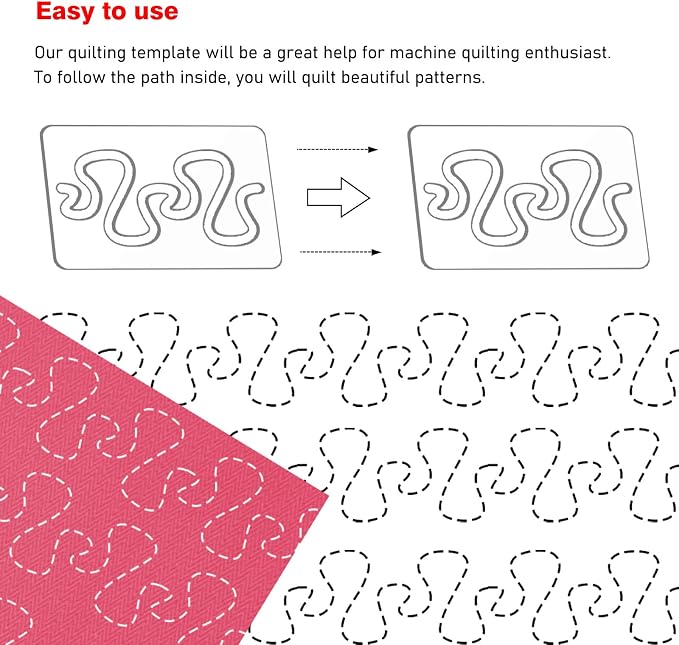 Kapyoo 3Pcs Free Motion Quilting Rulers and Templates Set Quilting Templates - Image 3