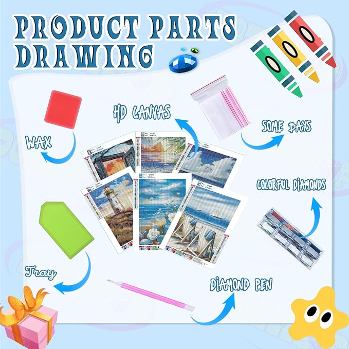 DOZEEZOP 6 Pack 5D Diamond Painting Kits - Image 3