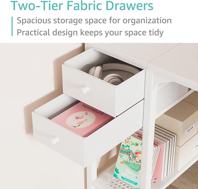 Lufeiya White Small Desk with Drawers - Image 5