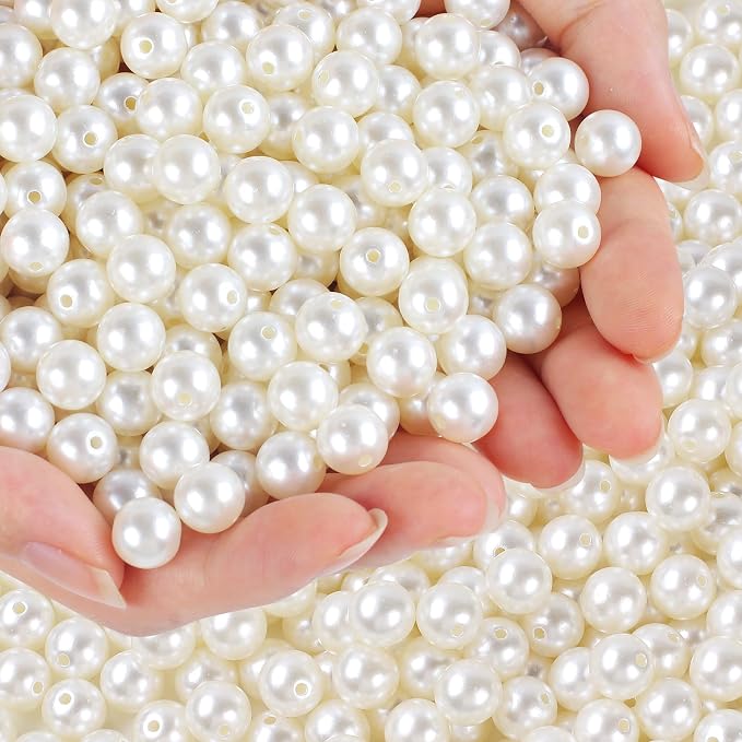 Phinus 600 Pcs 10mm Pearl Beads by Phinus