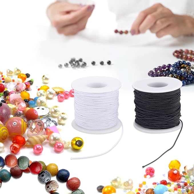 Stretchy String for Bracelets, 3 Rolls 0.8 mm 495 Feet Sturdy Elastic String - Image 4
