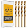 Metric 4Pcs M35 Cobalt Drill Bit Set, 9mm HSS Cobalt Jobber Drill Bits, for Hardened Metals, Stainless Steel, Cast Iron and Wooden Plastics