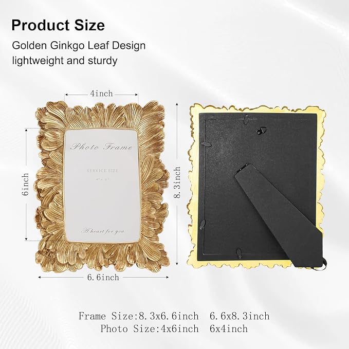 4x6 Picture Frames Gold Vintage Photo Frame - Image 3