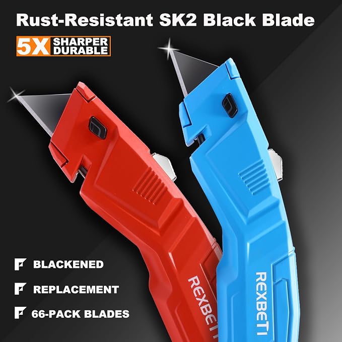 REXBETI 36 Pack Utility Knife Retractable Box Cutter, 4 Color Heavy Duty - Image 3
