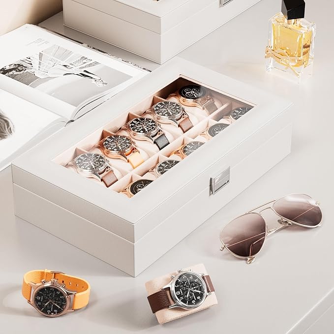 ProCase Watch Box Organizer, 12 Slot Watch Display Case - Image 3