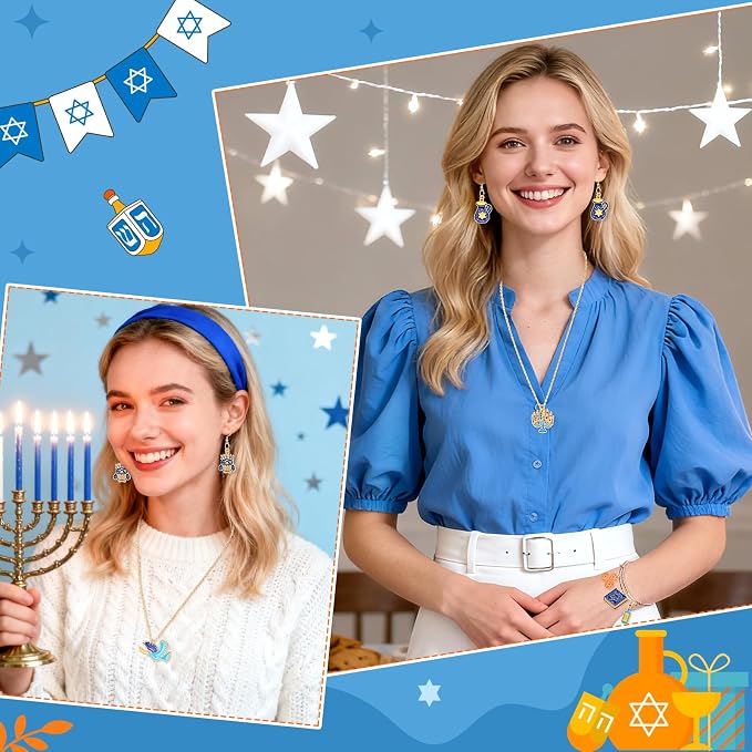 MARFOREVER 40 Pcs/20 Pairs Hanukkah Charms - Image 5