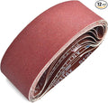 4 x 21 Inch Aluminum Oxide Sanding Belts, 2 Each of 40/80/120/150/240/400 Assorted Grits Abrasive Belts for Belt Sander, 12-Pack