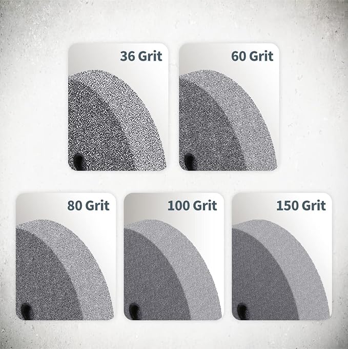 POWERTEC Bench Grinder Wheel 8 Inch White 80 Grit, White Aluminum Oxide Grinding Wheel for Bench and Pedestal Grinder, 1" Thick 5/8" Arbor, Sharpening & Shaping Drill Bits, Blade, Chisel, 2PK (15552)