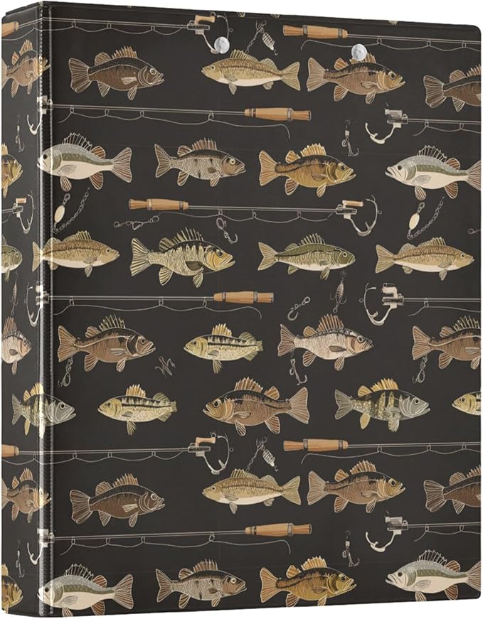 Fish Man Round Ring Binders 1.5 Inch Man I Love Fishing 3 Ring Clipboard Binder by Wamika