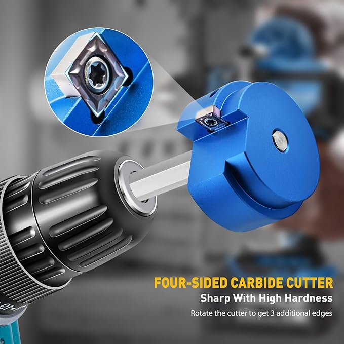 7Pcs PVC Pipe Reamer Kit With 3/4inch, 1inch, 1-1/4inch,1-1/2inch, 2inch, 3inch, 4inch Head Aluminum, PVC Fitting Saver, PVC Socket Saver For SCH40 PVC, ABS PVC Pipe, CPVC, Fit for Standard 1/2" Drill