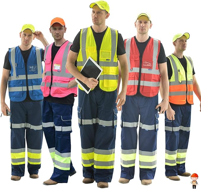 A-SAFETY hi vis Safety Vests, Yellow