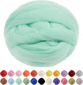 JeogYong Needle Felting Wool, 3.53oz Wool Roving Chunky Wool Yarn, Mint Green by JeogYong