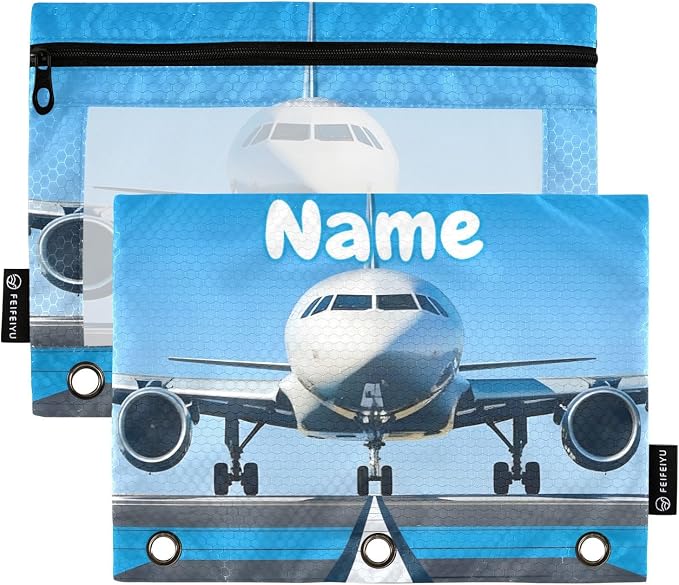 Custom White Airplane Aircraft Pencil Pouch by BOENLE-WELCOMEYOURCOMING