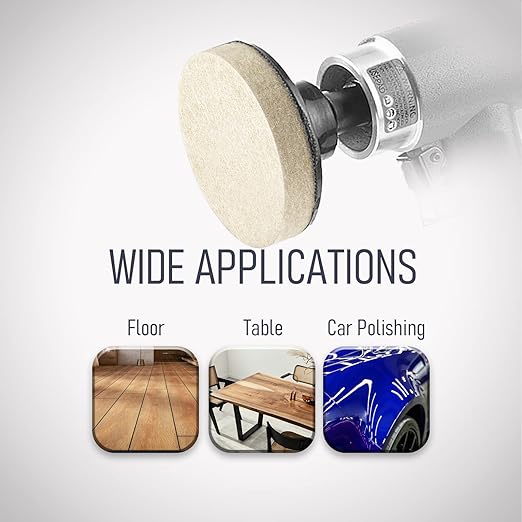 40 Pcs 2 Inch Wool Disc, Premium Compress Wool, Cleaning & Polishing, on Metal Polishing, 1 Pc Holder Include