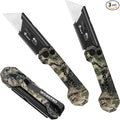WORKPRO 3-Pack Camo Folding Utility Knife Set, Pocket Knife with Quick Open Axis Lock, Compact EDC Box Cutter with Belt Clip for Cardboard, Plastic, Leather