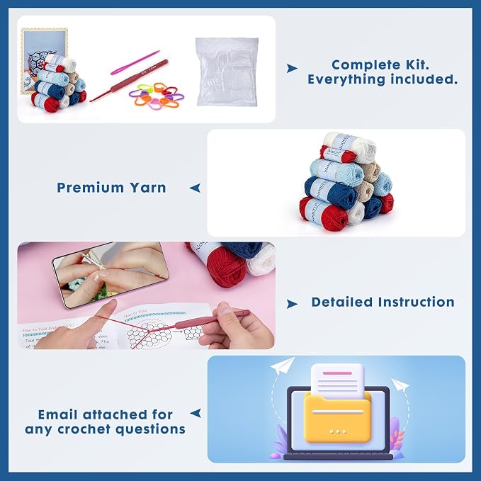 Noocro Crochet Kit for Advanced or Intermediate Beginner DIY Granny Square - Image 4