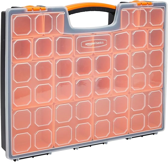 Amazon Basics 19-Removable Compartment Small Parts Organizer, Portable Hardware by AmazonBasics