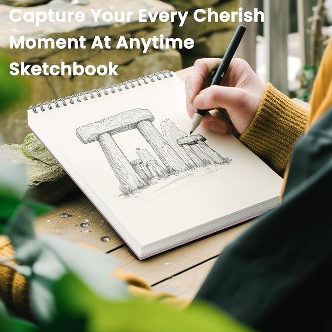 9"x12" Sketchbook Pink, 1 Pack-100 Sheets Cute Sketchbook - Image 7