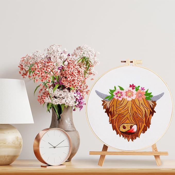 Louise Maelys 3 Sets Highland Cow Embroidery Kits - Image 6