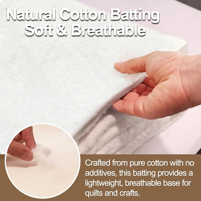 Natural Cotton Batting for Quilting Sewing Crafting & DIY Projects, Batting for - Image 4