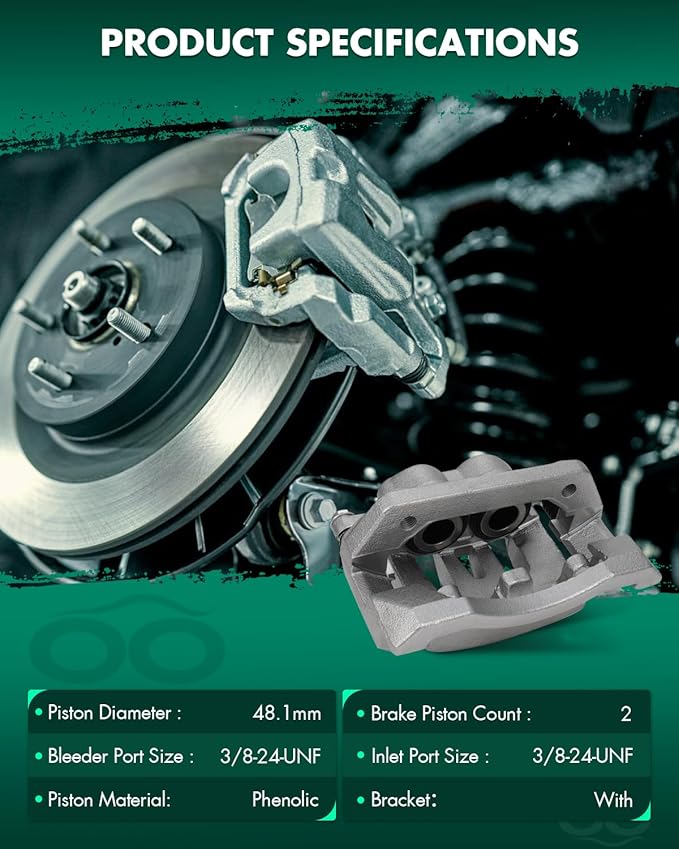 SCITOO Rear Left Brake Caliper With Bracket 18B5077 Compatible For Ford For F-250 Super Duty 2008-2012 For Ford For F-350 Super Duty 2008-2012