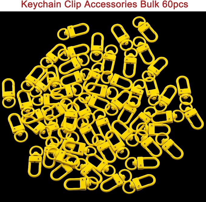 Keychain Clasp Keychain Clip Accessories Bulk 60pcs Colorful Lobster Claw Clasps - Image 2