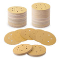 100 PCS 6 Inch 6 Hole Sanding Discs 320 Grit Hook and Loop Adhesive Round Sandpaper for Random Orbital Sander