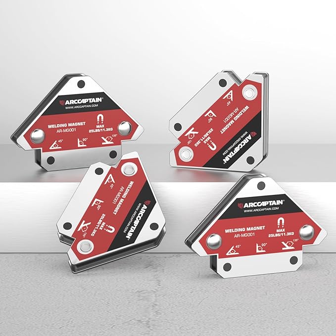 ARCCAPTAIN Welding Magnets 4pcs 25LB Welding Magnet Set, Magnetic Welding Holder, Holding Power Welding Accessories