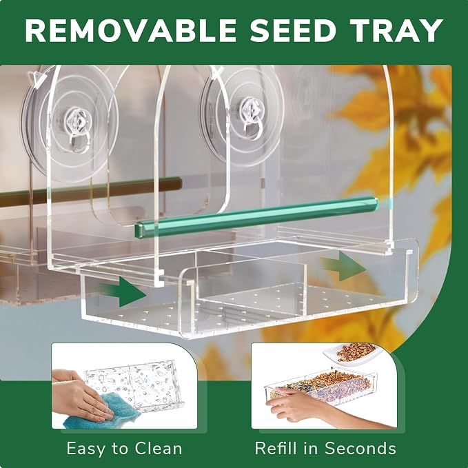 SUNALLY Window Bird Feeder for Outdoors, Fummingbird Feeder for Viewing Inside - Image 3