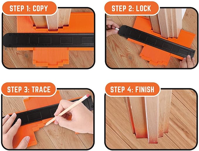 Contour Gauge Tool 10 & 5 Inch - Super Gauge Shape Profile Tool, Outline Duplicator for Corner Measuring, Adjustable Woodworking Tool, Birthday Gifts for Men, Dad, Cool Gadgets Home