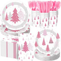 Pickmesh 400 Pcs Pink Winter Party Supplies Silver Xmas Tree Snowflake by Pickmesh