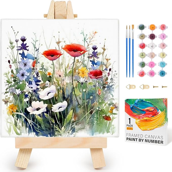 Yezavesu Flower Framed Paint by Numbers Kit by Yezavesu
