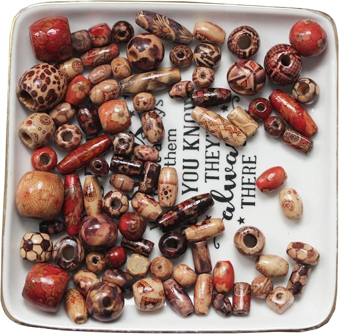 BetterJonny 300pcs Mixed Painted Drum Wood Spacer Beads - Image 7