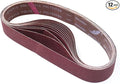 2 x 42 Inch Aluminum Oxide Sanding Belts, 2 Each of 40/80/120/150/240/400 Assorted Grits Abrasive Belts for Belt Sander, 12-Pack