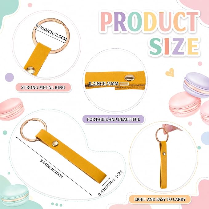 Wavyknot 100 Pcs PU Leather Keychain Blanks Bulk Laser Engraving Blanks - Image 2
