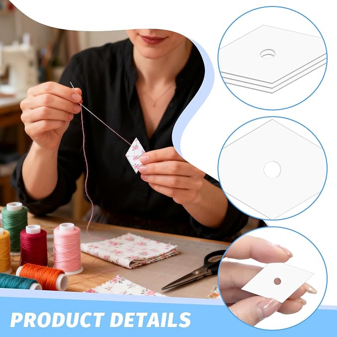 500 PCS 1" Diamond 60 Degrees Piecing Paper Templates, Quilting Templates - Image 3
