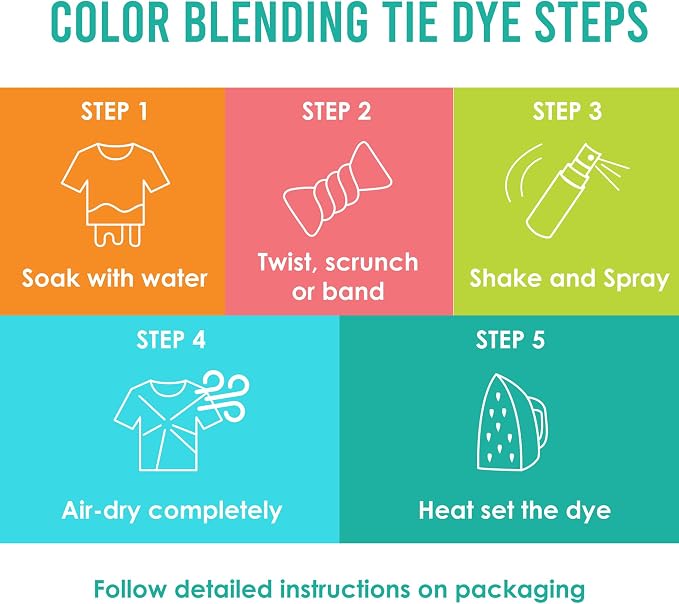 SEI 8 Pack Galaxy Tie Dye Spray Kit, Tye Dye Kits - Image 7