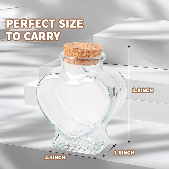 Clear Heart-shaped Glass Bottles - Image 7