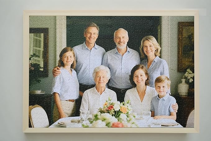 Photo Puzzles for Gift, Pets, Festivals, Weddings, Family Gatherings, Adult Customized Puzzles Jigsaw (Vertical or Horizontal) (None) (1000.PC with (Vertical/Horizontal))