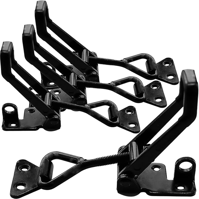 8Pack Heavy Duty Toggle Clamp Latch,4003 Style 1320lbs Capacity Pull Clamp Black Adjustable Quick Release Hasp Clamps for Smoker Cabinet Boxes Case Trunk Jig,Metal Toggle Latch Catch Set