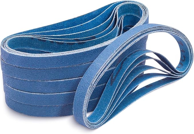 3/8x13 Inch Sanding Belts for Belt Sander, 30 Pack 3/8 x 13 Zirconia Sanding Belts 120 Grit, Zirconia Belt Sander Sanding Belts for Metal Polishing (3/8x13in, 120 Grit)